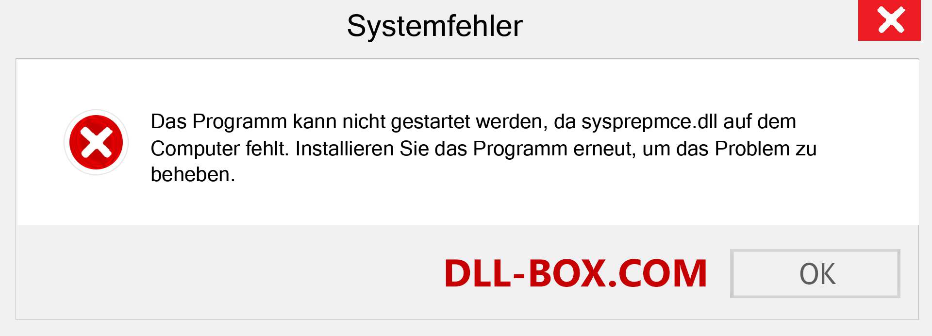 sysprepmce.dll-Datei fehlt?. Download für Windows 7, 8, 10 - Fix sysprepmce dll Missing Error unter Windows, Fotos, Bildern