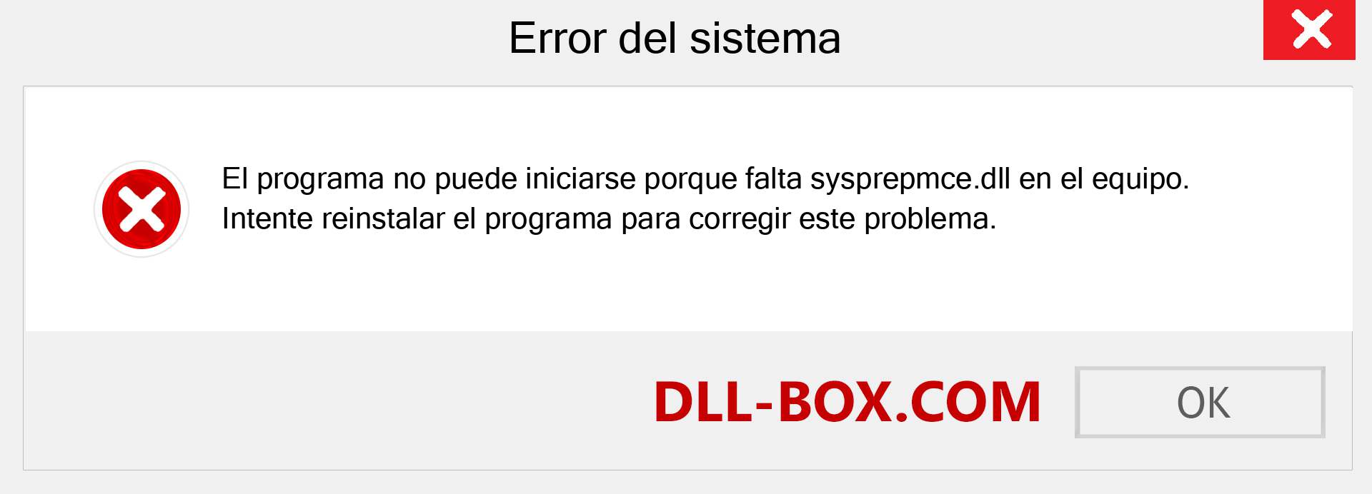 ¿Falta el archivo sysprepmce.dll ?. Descargar para Windows 7, 8, 10 - Corregir sysprepmce dll Missing Error en Windows, fotos, imágenes