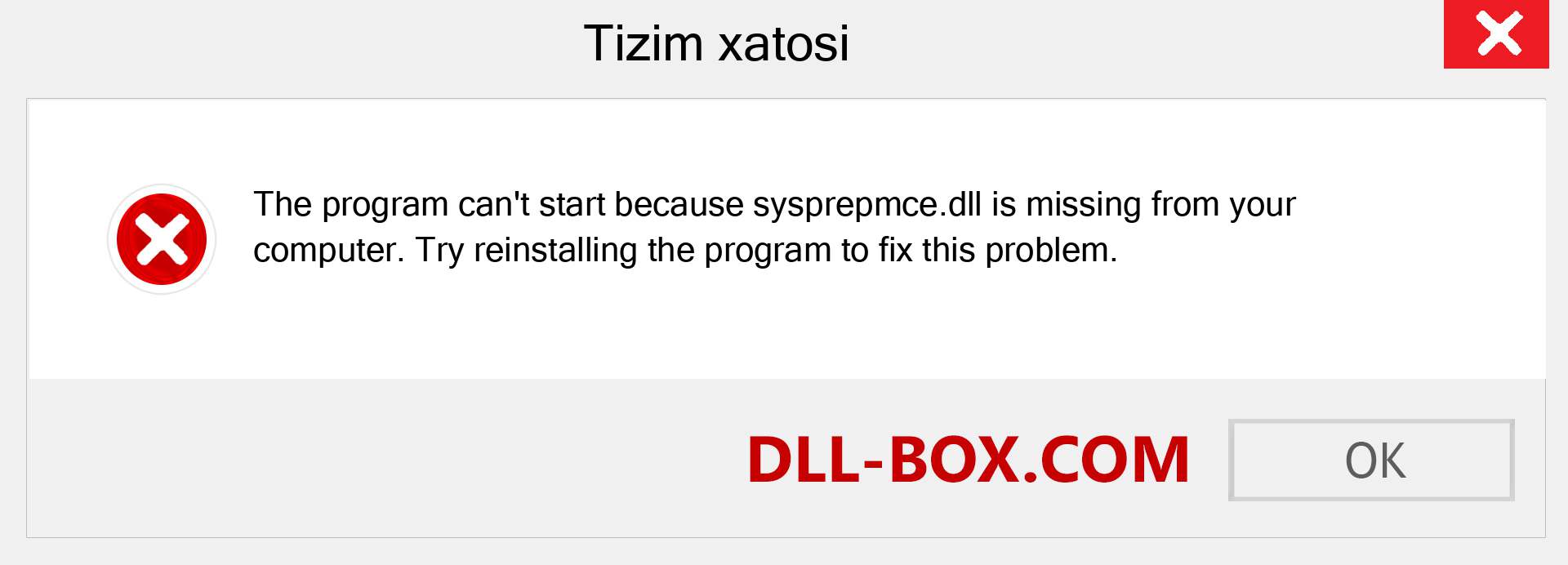 sysprepmce.dll fayli yo'qolganmi?. Windows 7, 8, 10 uchun yuklab olish - Windowsda sysprepmce dll etishmayotgan xatoni tuzating, rasmlar, rasmlar